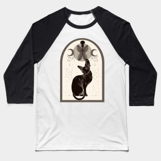 Love Catually Sphynx Kitten in Boho Style With Triple Goddess Moon Baseball T-Shirt